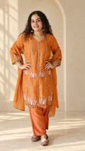 Pure Mul Chanderi with tissue fabric on Lotus