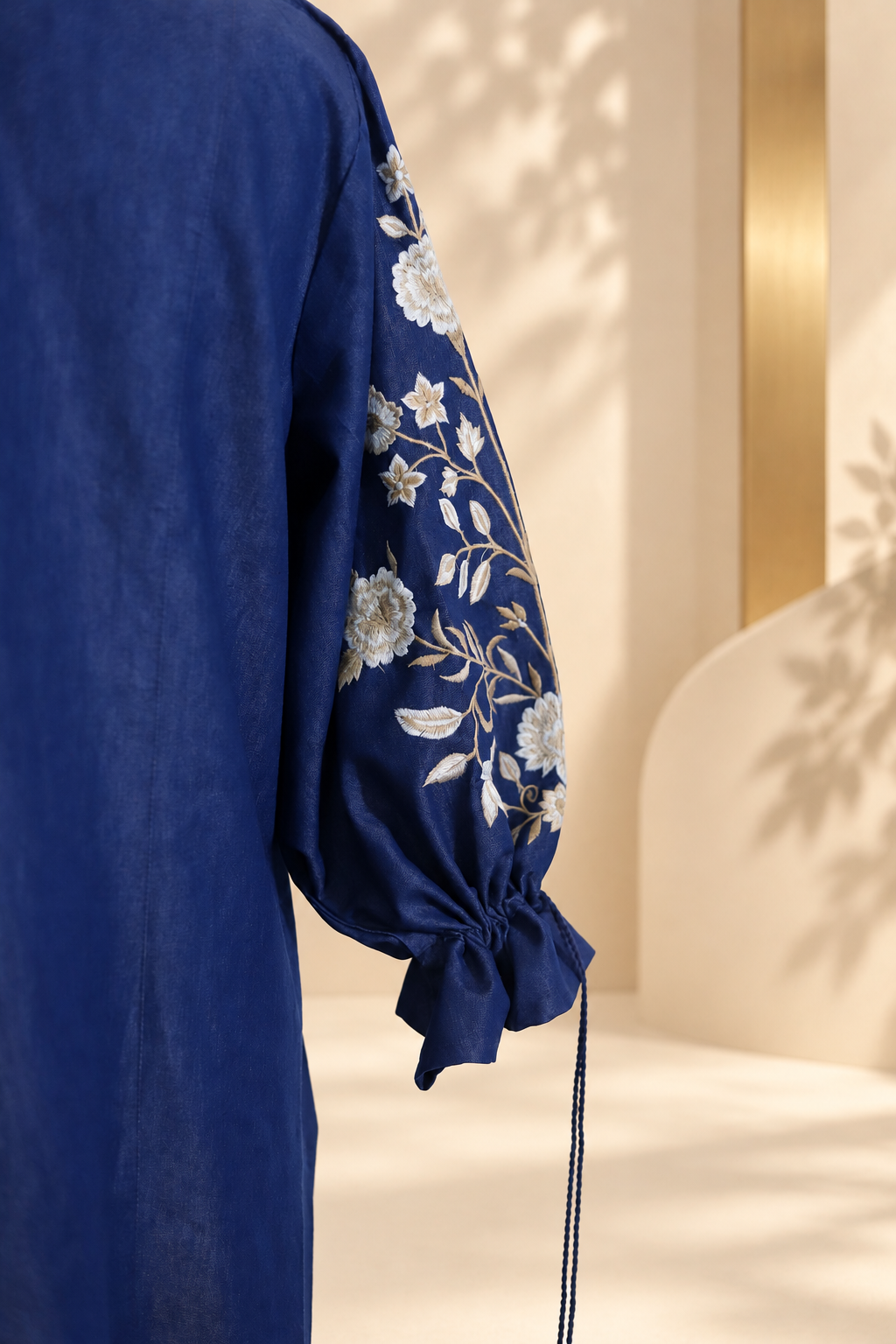 Kiara - Midnight Blue Embroidered Dress