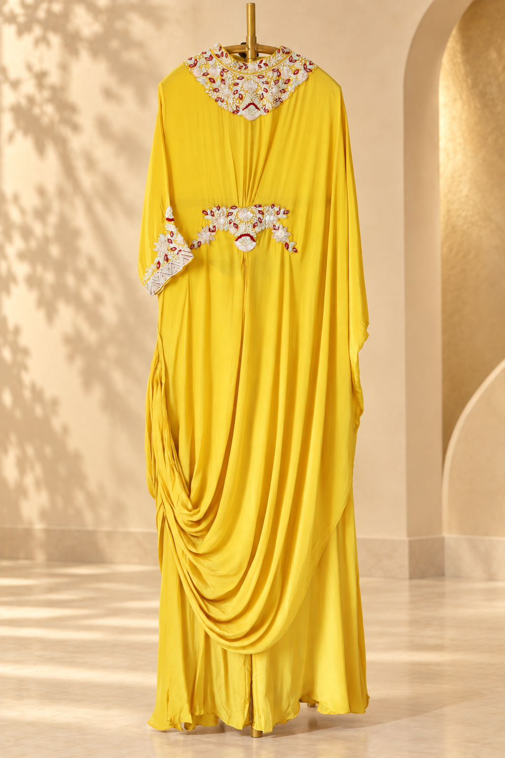 Gul - Yellow Draped Kaftan