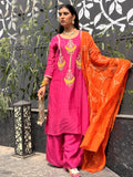 Amaira -Pure Mul Chanderi Embroidered Kurta Set with Pita Gota Dupatta