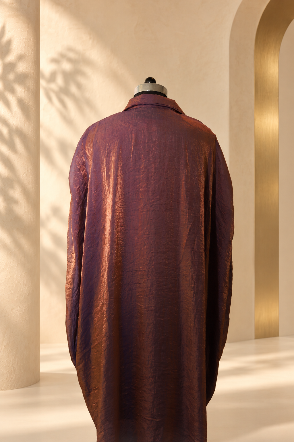 Gul - Purple Metallic Draped Kaftan Gown