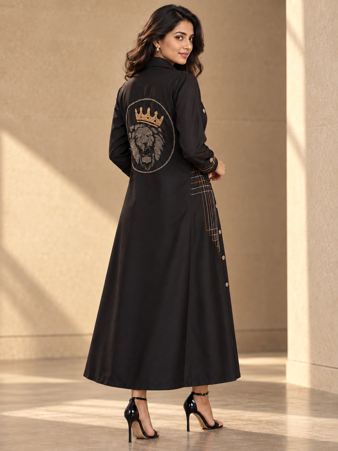 Kiara - Black Dress with Authentic Hand Embroidered Work