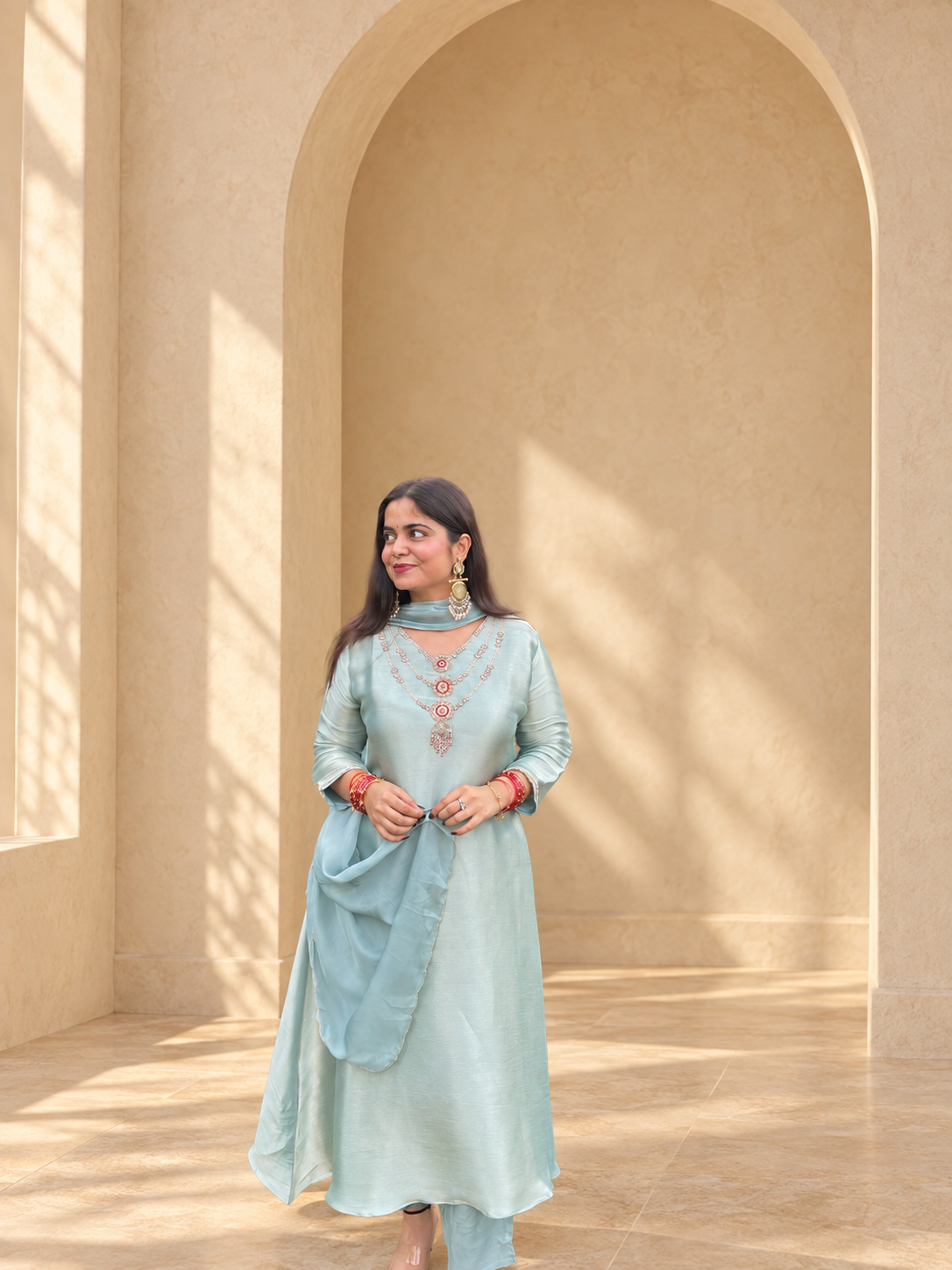 Amaira- Tissue Silk Flared A-Line Set
